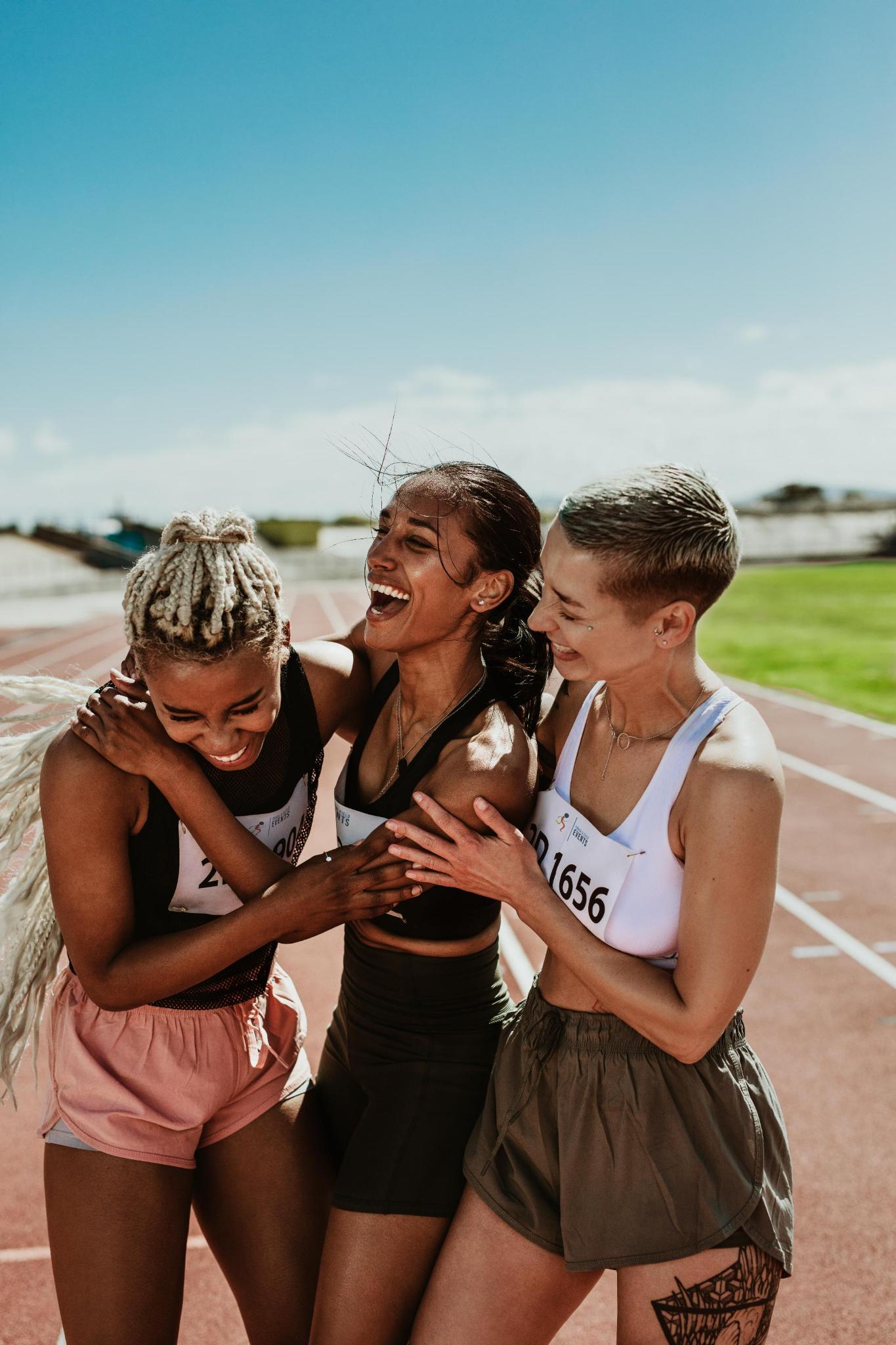 Athletes celebrating